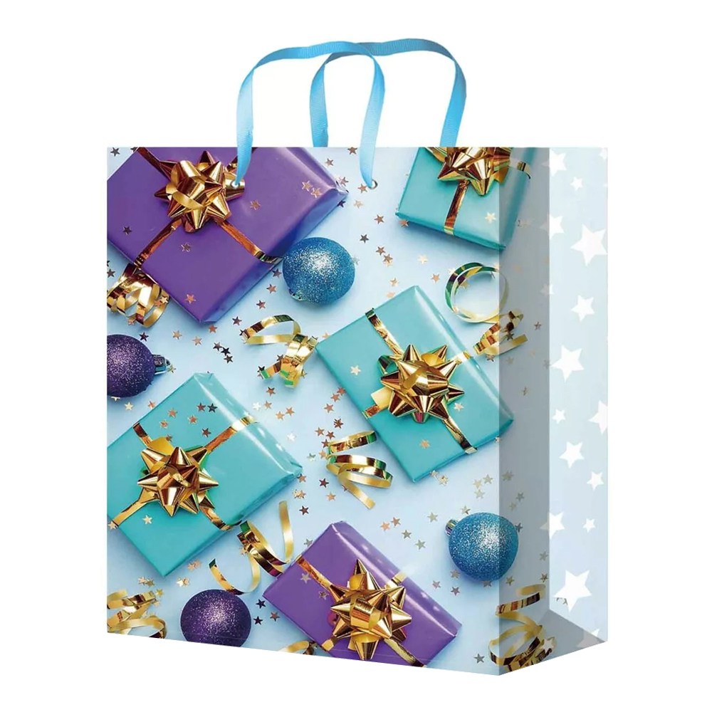 Пакет подарочный XL-519/520/521/522/523 Новогодний 32*44*10 см, микс