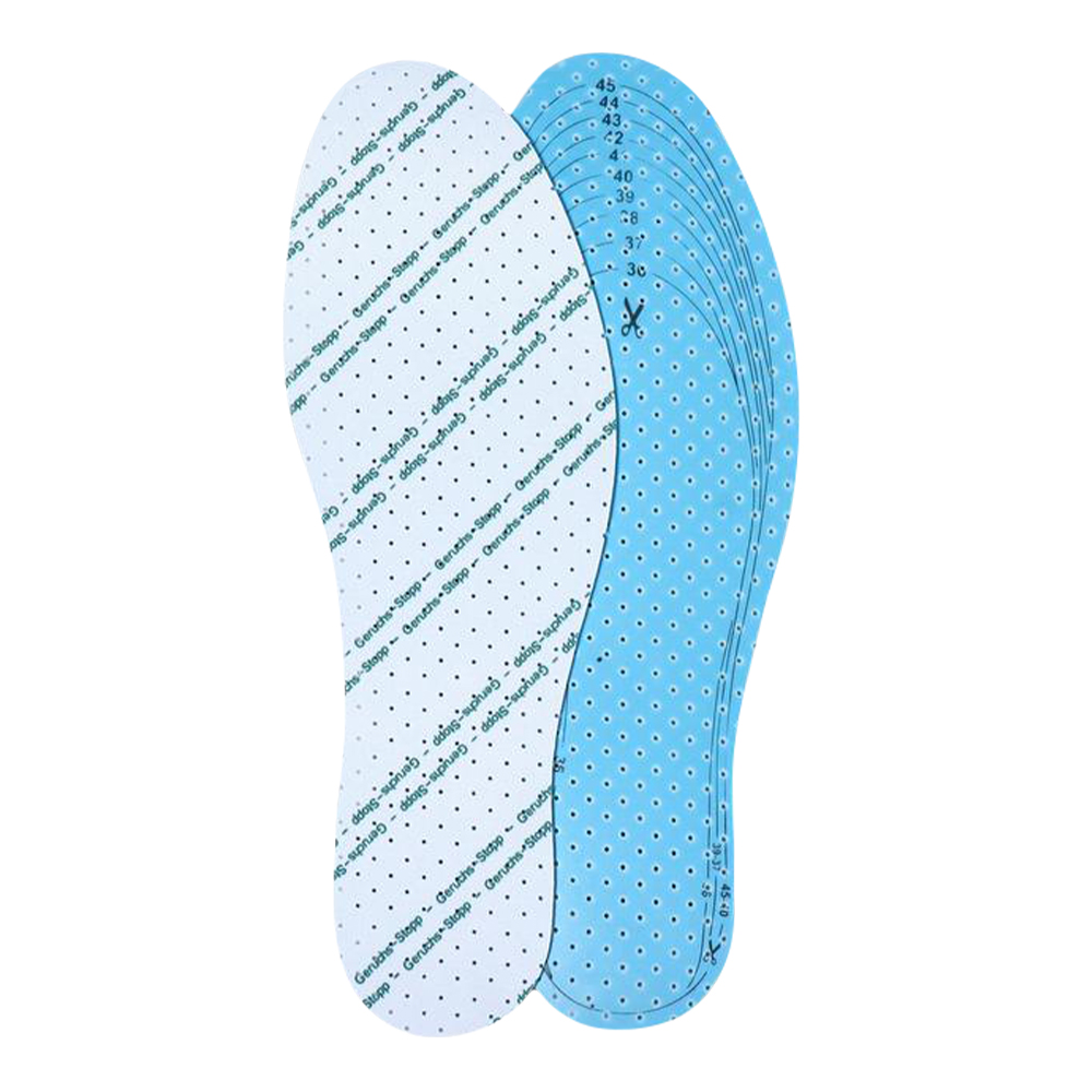 картинка Стельки для обуви 9412146 универсальные, дышащие, антибактериальные, размер 36-46, бело-голубой 