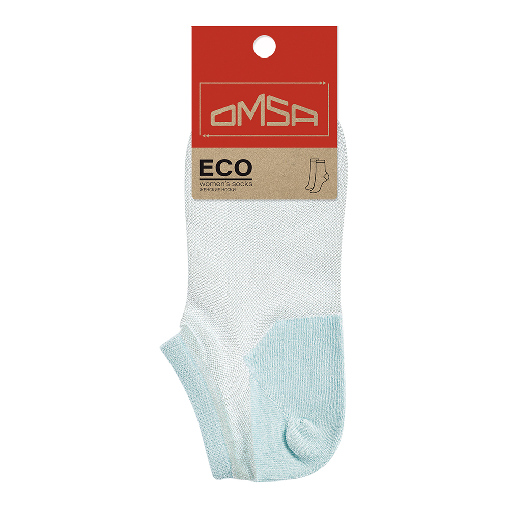 Носки женские Omsa ECO 251 суперукороченные, размер 35-38, Turchese
