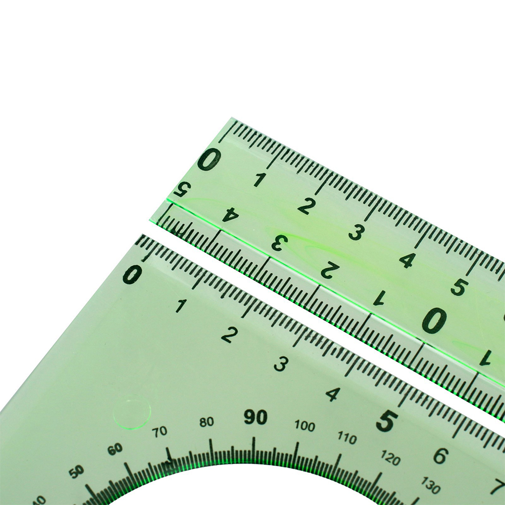 Набор чертежный Calligrata 5598630 линейка 20 см, 2 треугольника, транспортир, пластик, в ассортименте, прозрачный