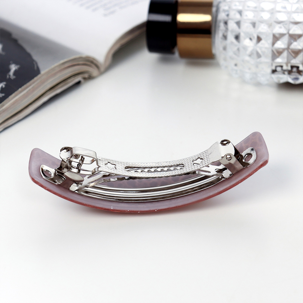 картинка Заколка-автомат для волос Queen Fair 10691281 Сильва, гранитный принт, 9 см, в ассортименте 