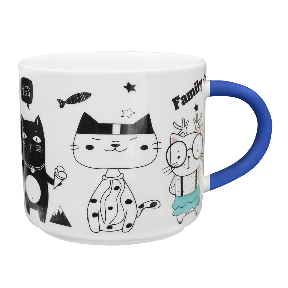 Кружка керамическая KKR-211-4 коты, в ассортименте, 430 мл