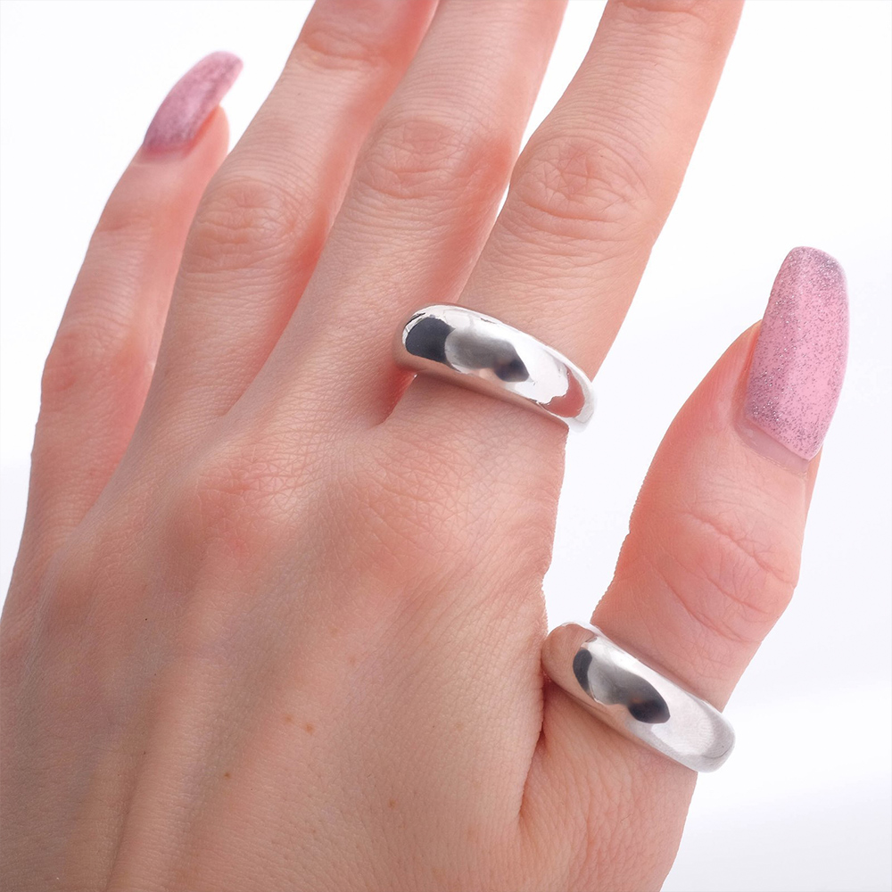 Бижутерия Queen Fair 9321106 Минимал, двойное, безразмерное, Бижутерный сплав, серебро