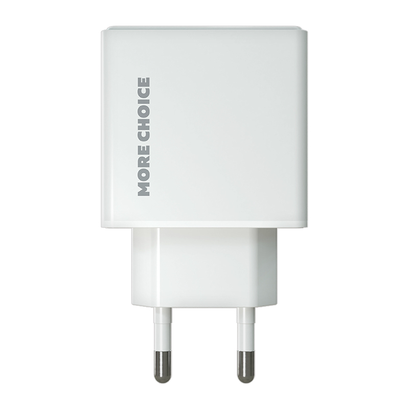 картинка Зарядное устройство MoreChoice NC61 СЗУ USB+Type-C PD 20W+QC3.0 3.0A, белый 