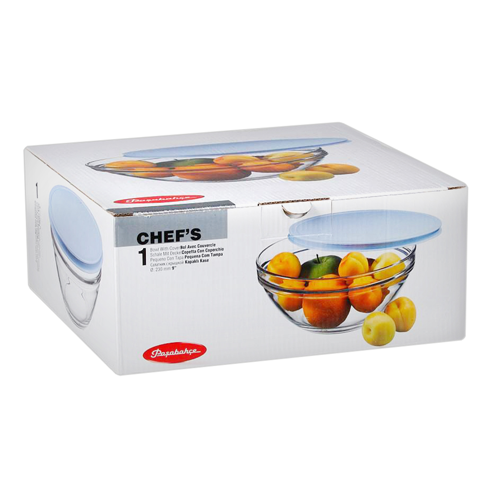 Салатник Pasabahce 53583BD3 Chef's с голубой крышкой 230 мл, стекло