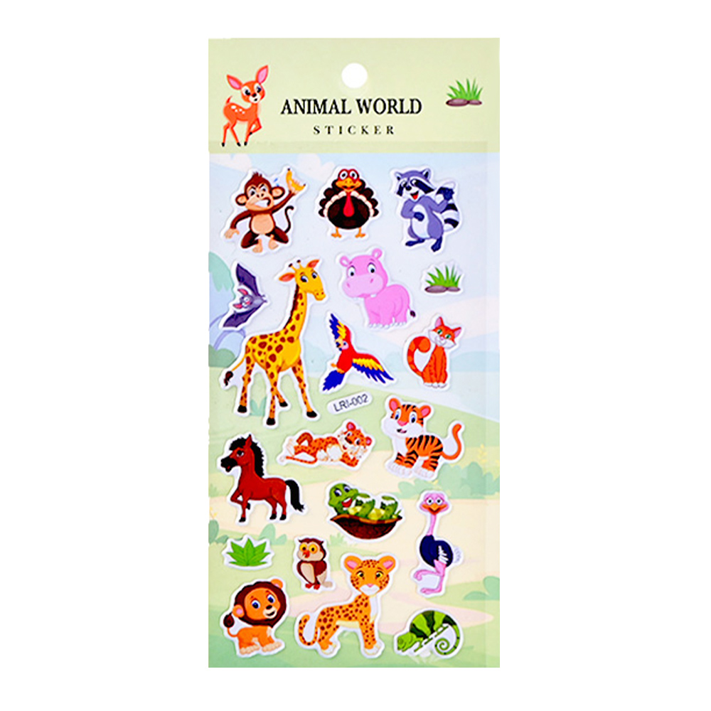 Наклейки M-8569 Животные, 6 дизайнов 10*22 см