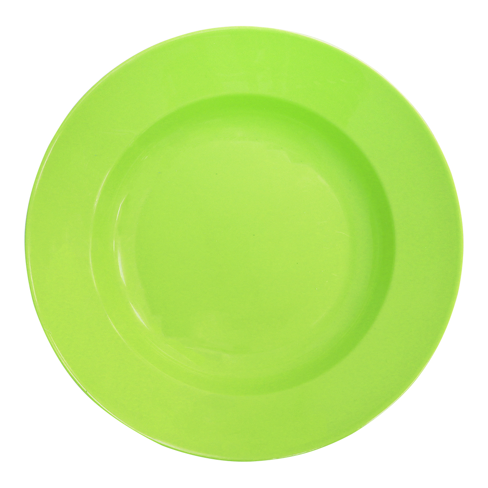 Набор детских плоских тарелок Е-836/6 15,5 см, пластик, набор 6 шт, зеленый