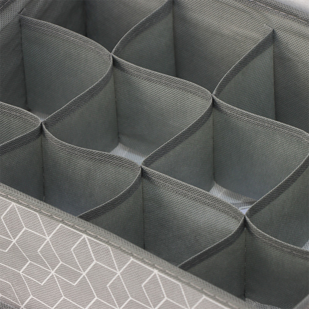 Кофр Доляна7530148 для хранения белья Фора, 12 ячеек 32*24*12 см, серый