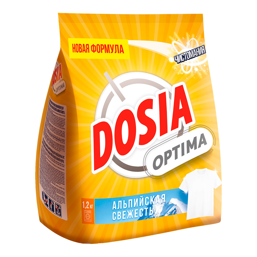 картинка Стиральный порошок Dosia Optima Альпийская свежесть, универсальный, 1,2 кг 