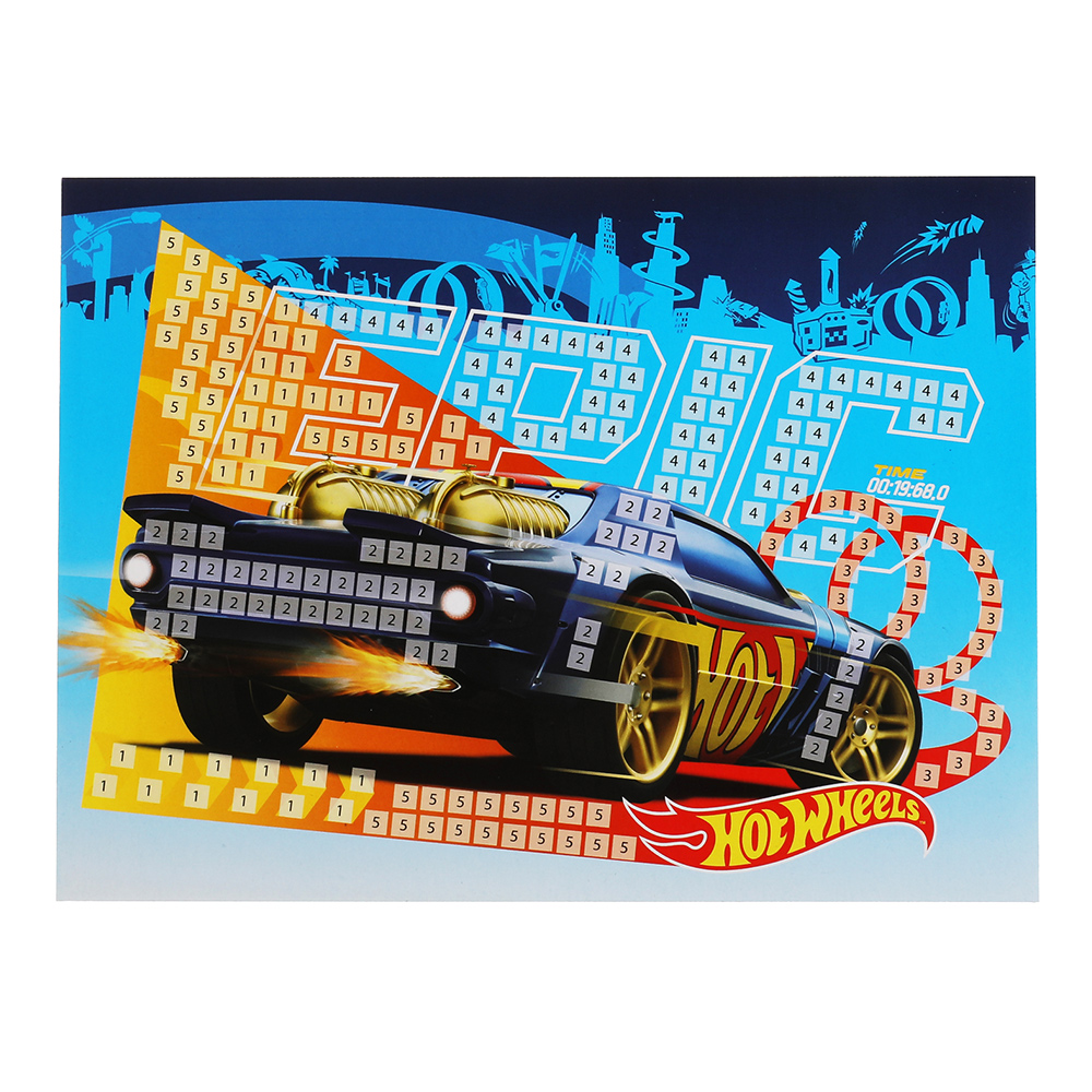 картинка Аппликация MultiArt Хот вилз 316327 мягкая мозаика, 17*23 см 