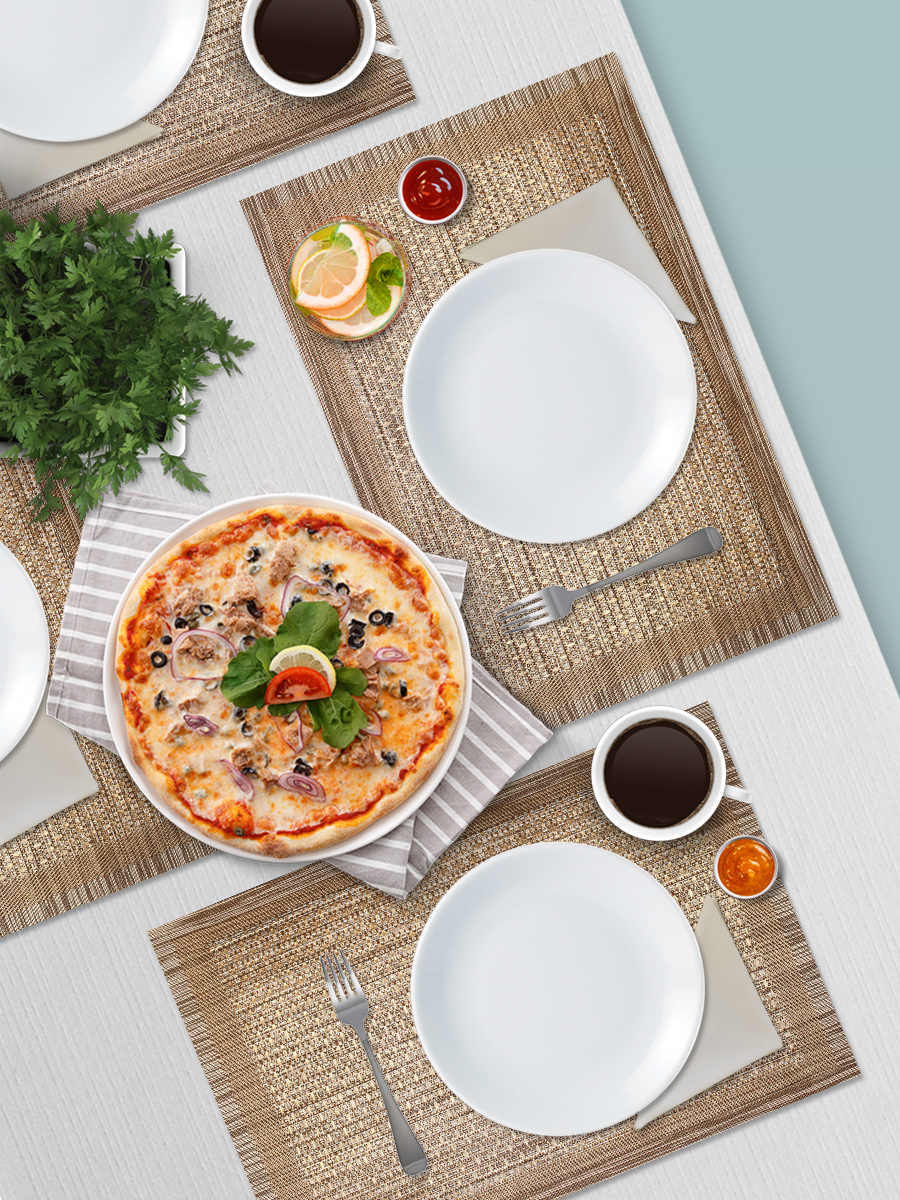 Термосалфетка кухонная (плейсмат) TSPP-05 Полосы 30*45 см, ПВХ, коричневый, 1 шт