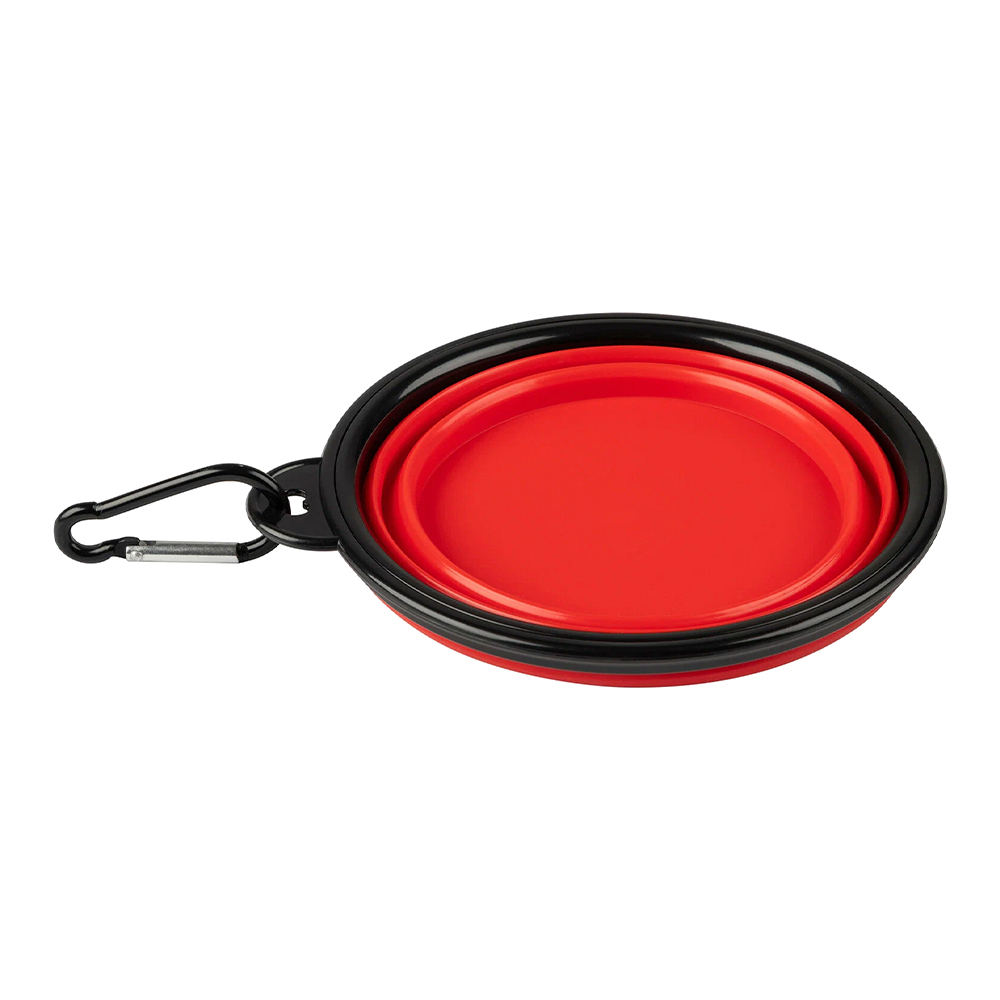 картинка Миска Рыжий кот 105321 для животных складная, силиконовая, 300 мл, красный 