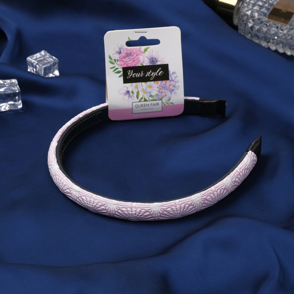 картинка Ободок для волос Queen fair10454611 Ширли, весна, текстиль 1 см, в ассортименте 