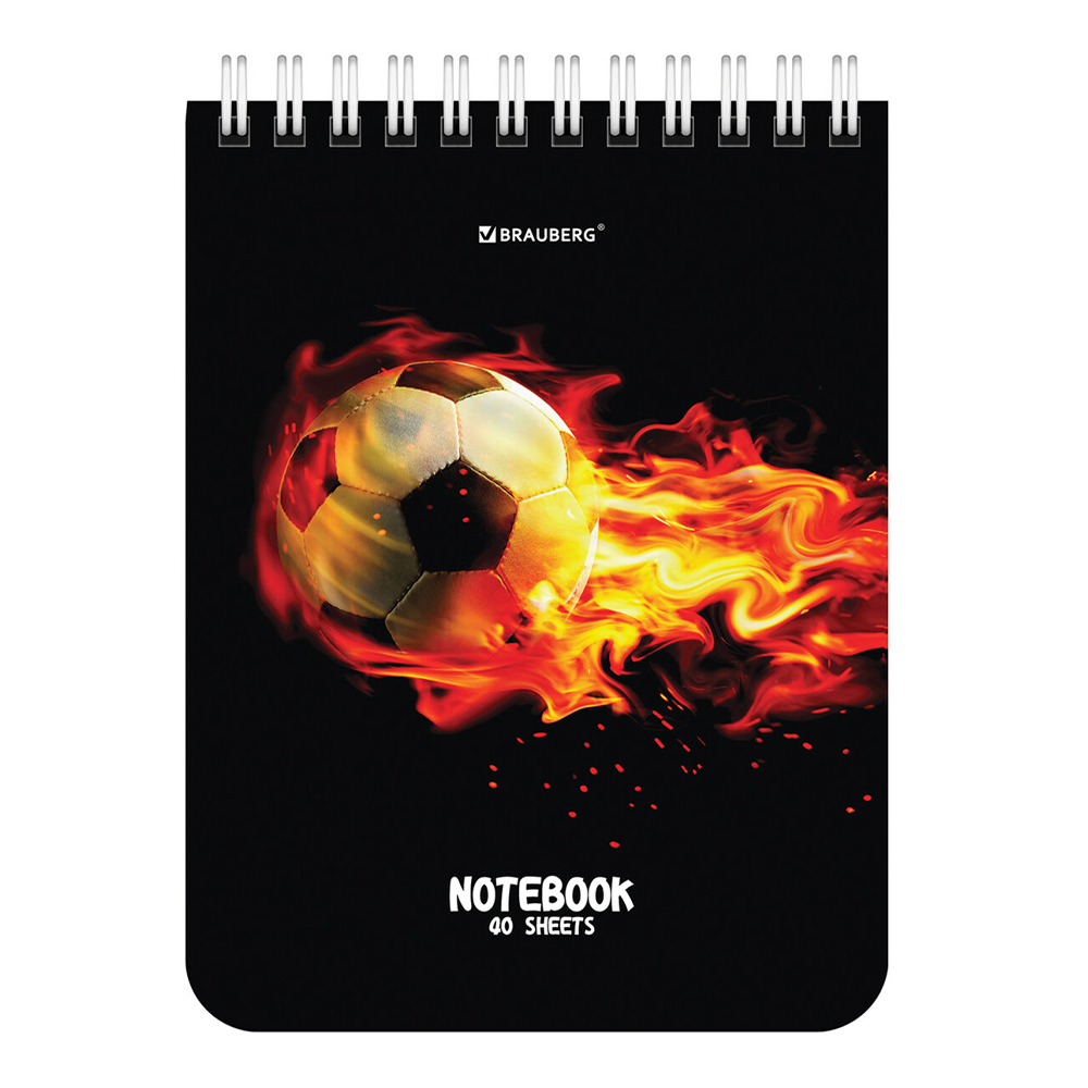 Блокнот Brauberg 114390 А6 гребень Футбол, клетка, 40 листов