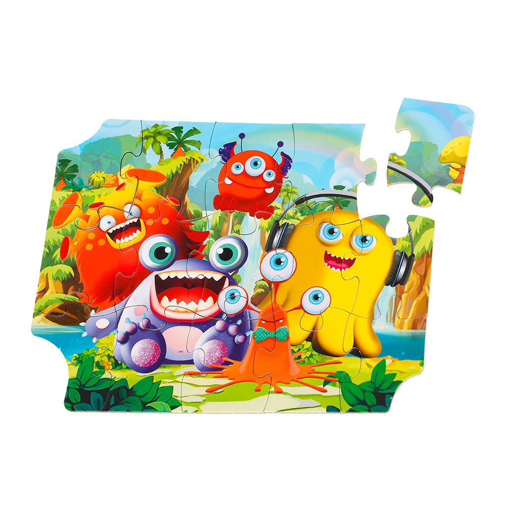 картинка Пазл 6601 Монстрики, развивающий, картон, 15 элементов 