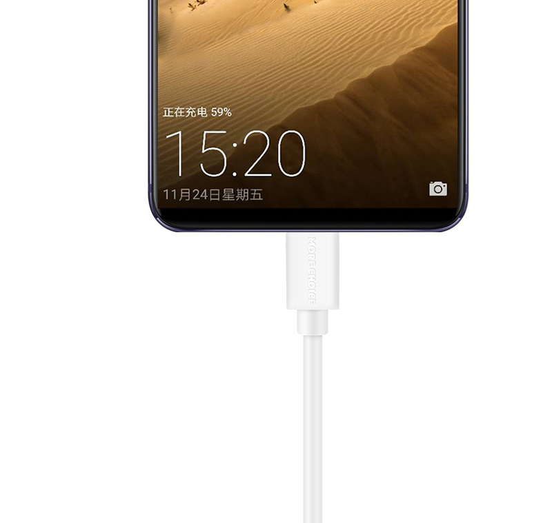 картинка Дата-кабель для зарядки MoreChoice K13a USB для Type-C 2.4А, белый, 1 м 