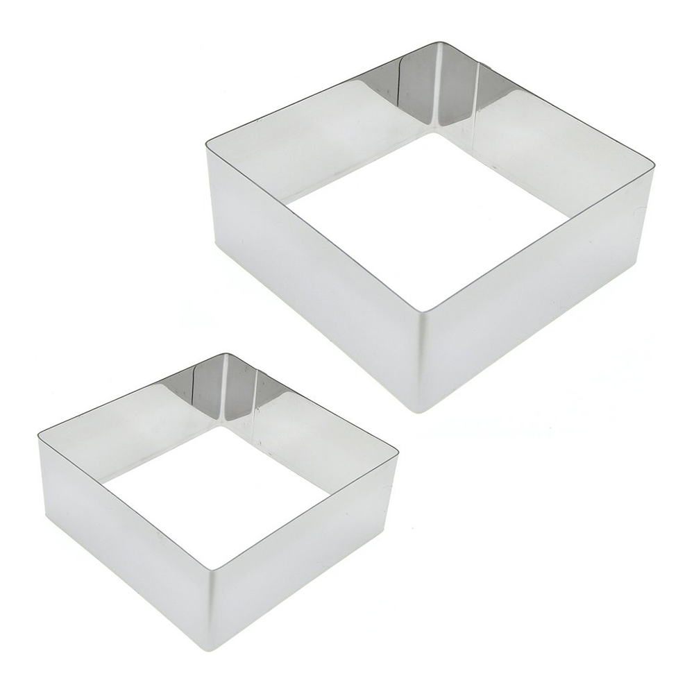 Набор форм для выпечки Мультидом AN8-6 Квадрат, 8*8*4 и 10*10*4 см, коррозионностойкая сталь, 2 шт