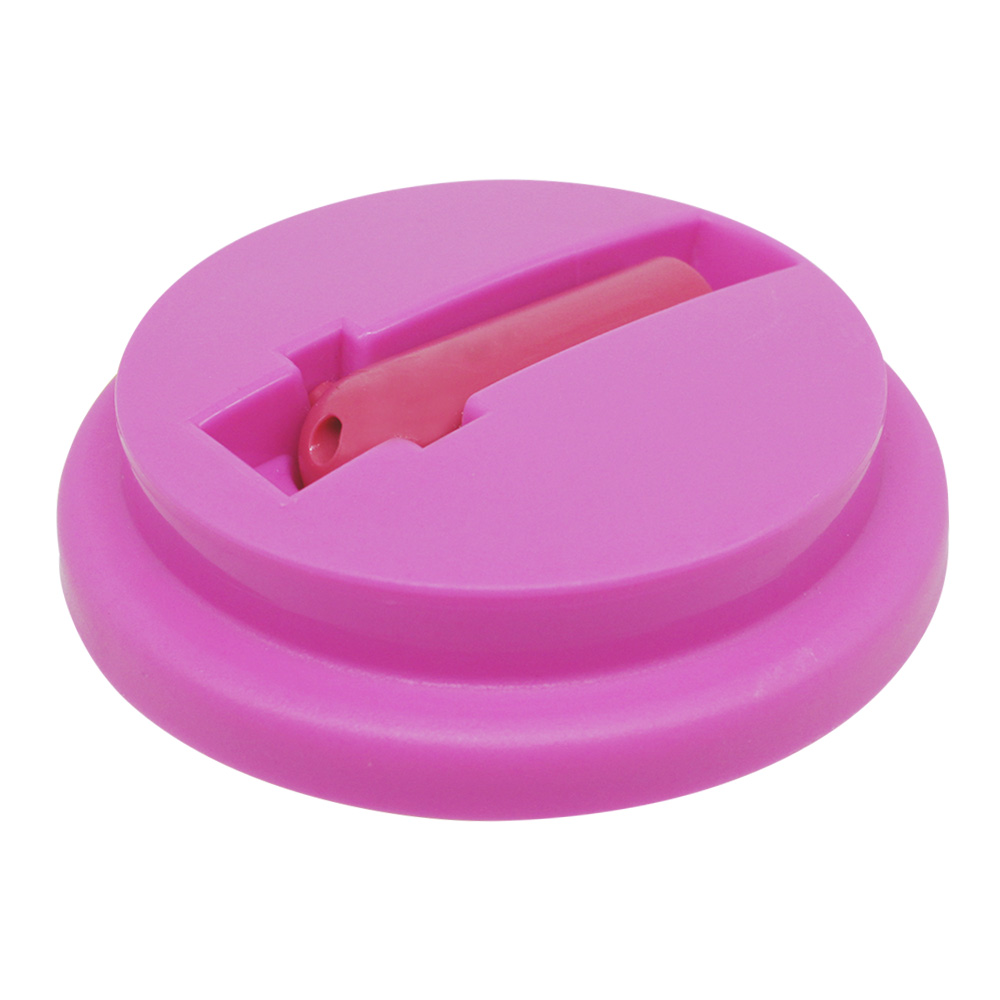 Стакан E-022A с трубочкой, пластик, розовый, 0,5 л