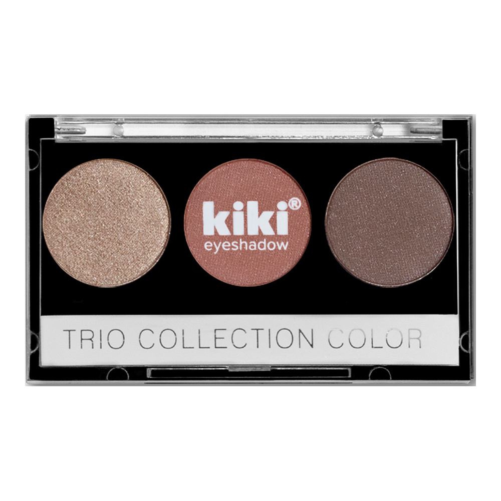 картинка Тени для век Kiki Trio Collection Color палетка 3 оттенка, коричневые, темно-коричневые, мокко, тон 103 