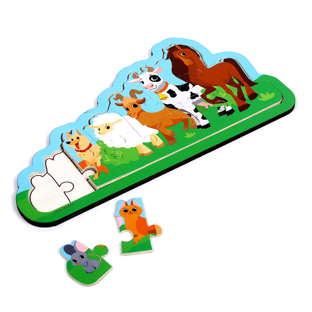 картинка Пазл Лесная мастерская 9270947 Ферма, развивающий, бумага, дерево, 13 элементов 