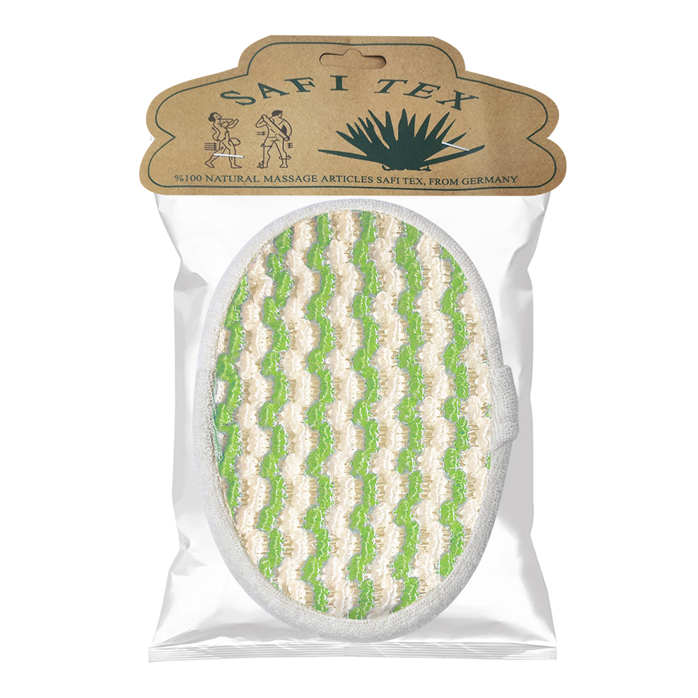 картинка Мочалка для тела из хлопка овальная с ручкой ММ03 