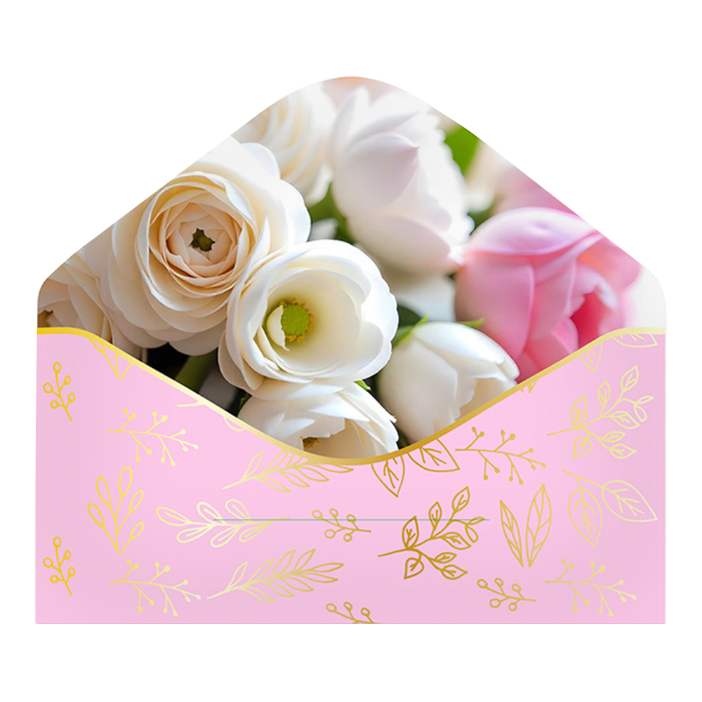 Конверт для денег ч55350к С Днем рождения, цвет: светло-розовый