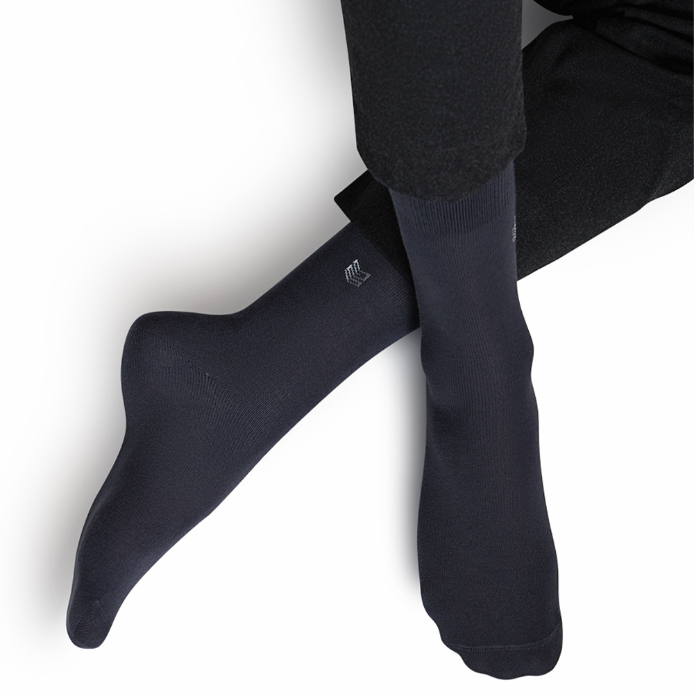 Носки мужские Omsa ECO 406 с рисунком на паголенке Зиг-заг, размер 45-47, Nero