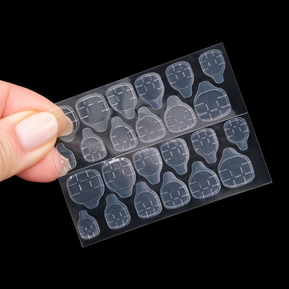 картинка Ногти накладные Queen Fair 9718387 форма миндаль, 24 шт с клеевыми пластинами, черные 