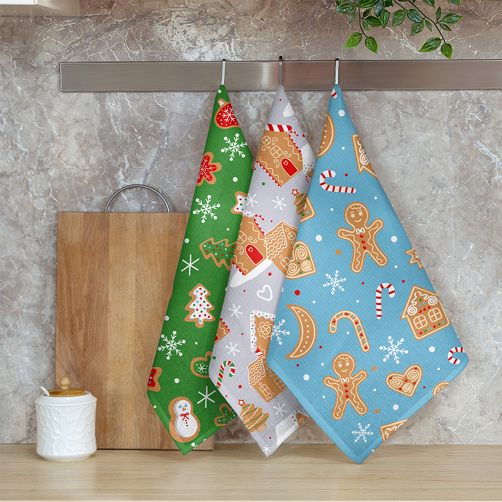 Полотенце кухонное Самойловский Текстиль 933352 Имбирная сказка, вафельное, НГ 45*60 см