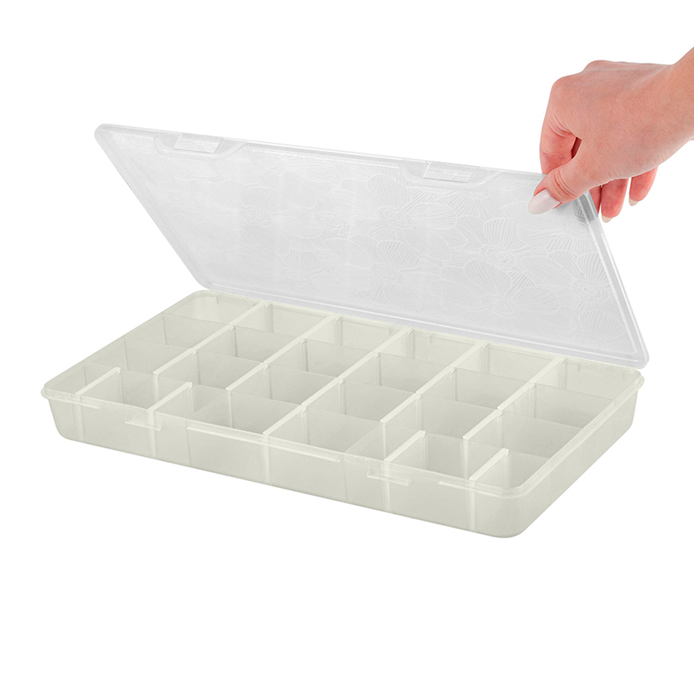 Органайзер KL401710005 Keeplex Fiori с разделителями XL 35,5*20*4,5 см, пластик, бежевый топаз