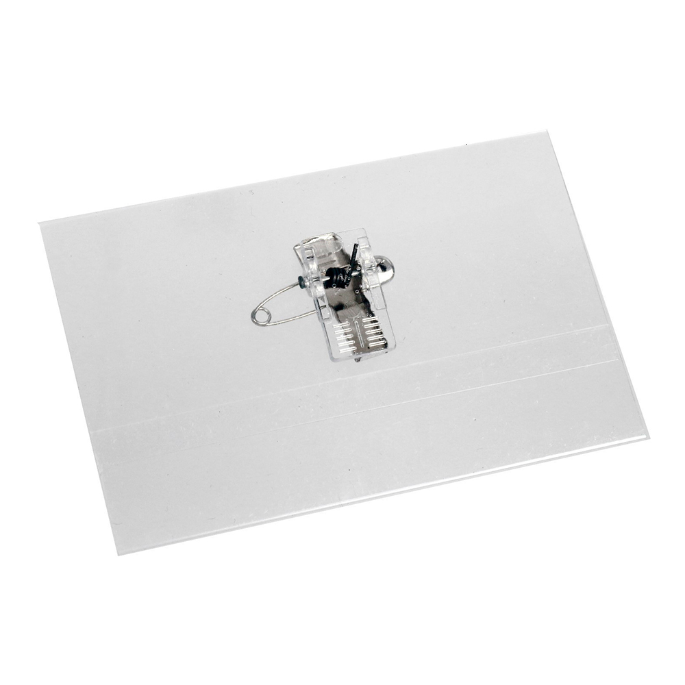 Бейдж нагрудный Calligrata 1293693 горизонтальный, с зажимом и булавкой, 88*55 мм