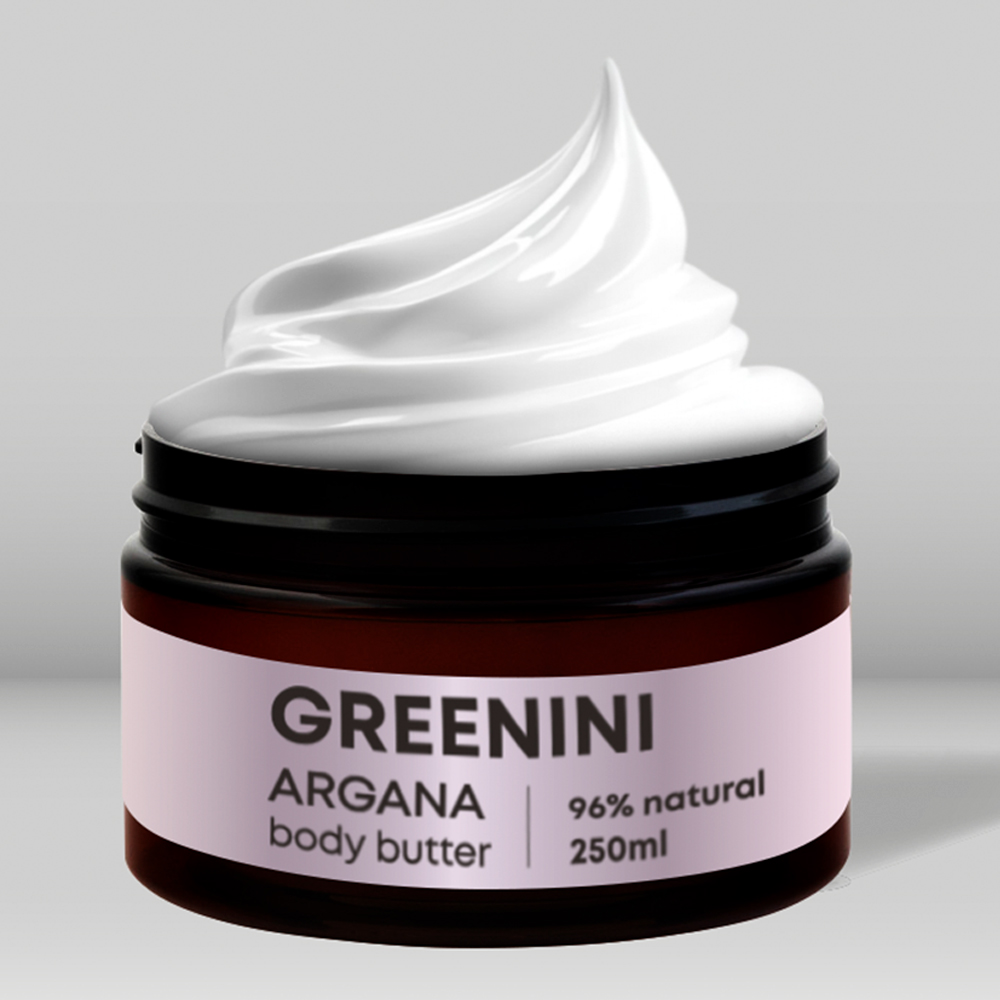 картинка Крем-баттер для тела Greenini Аргана эластичность, упругость, увлажнение, 250 мл 