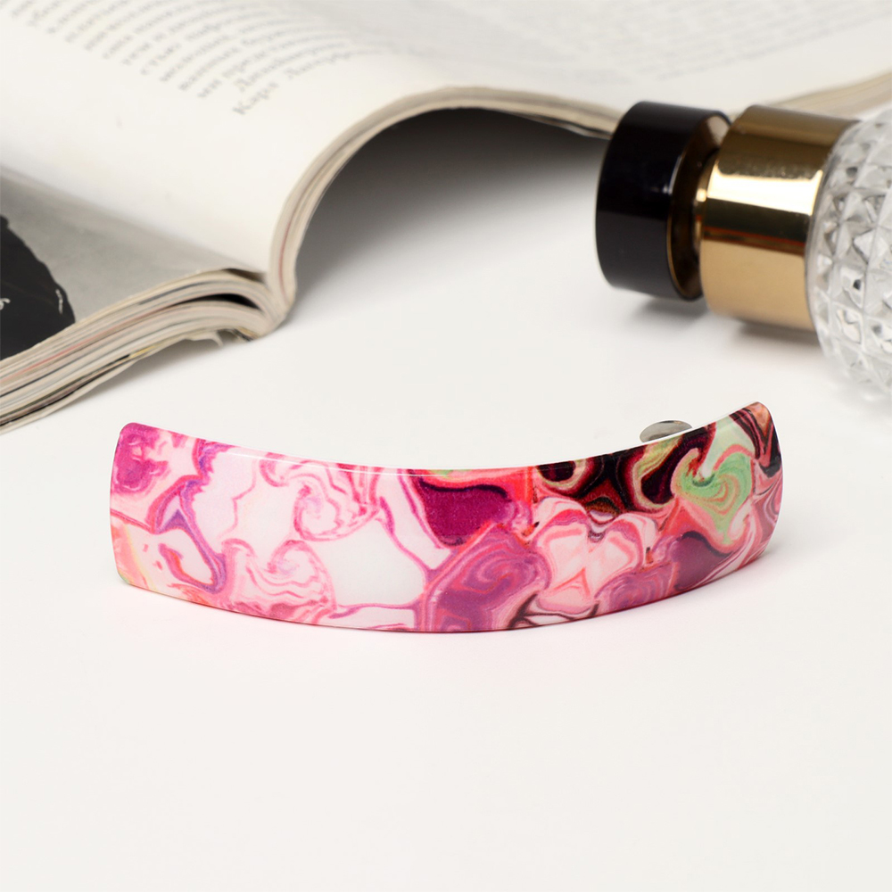 картинка Заколка-автомат для волос 3472995 Электро, широкий, в ассортименте, 8 см 