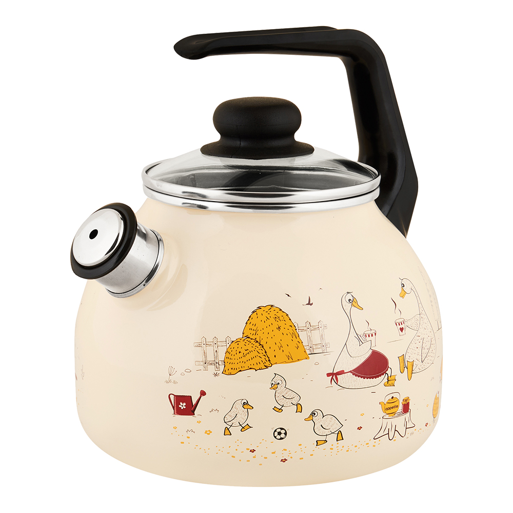 Чайник Appetite 4с209я Подворье, со свистком эмалированный 3 л