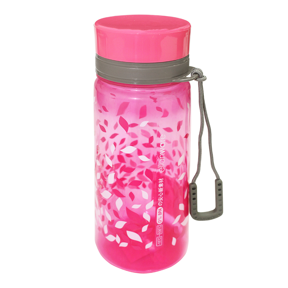 Бутылка для воды Е-545 с ремешком, пластк, цвет в ассортименте, 650 мл