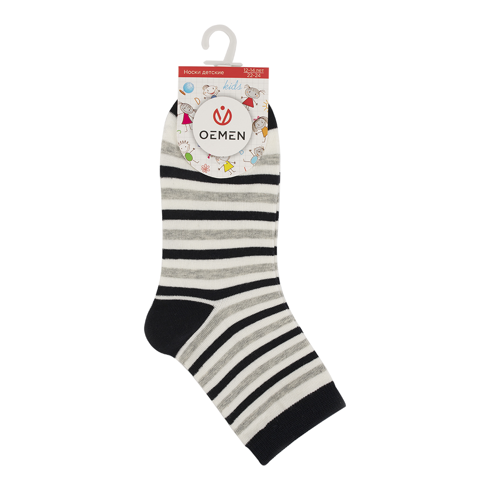 Носки детские для мальчиков Oemen PK023, размер 14-18, черно-серый