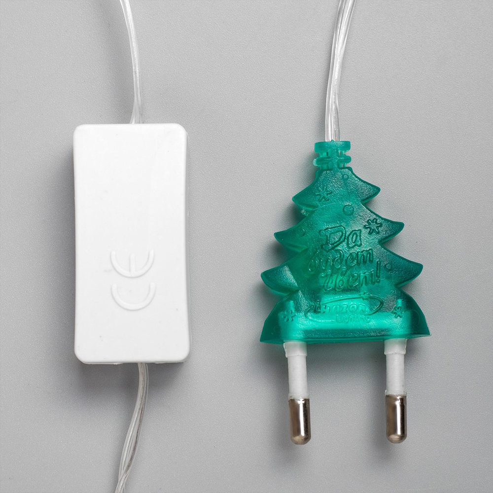 Новогодняя Гирлянда 185505 Ёлка в крапинку,светодиодная,свечение мульти, нить прозрачная, 5 м, 20 лампочек