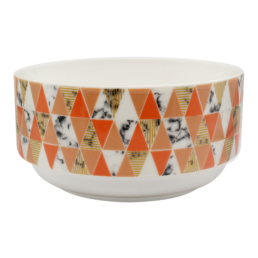 Пиала PK-175 керамическая, Оранжевый узор, 500 мл