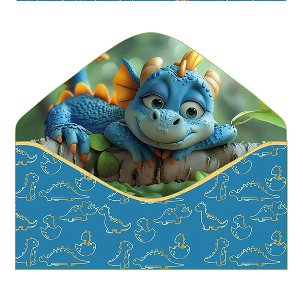 Конверт для денег ч54059к С Днем рождения, цвет: синий