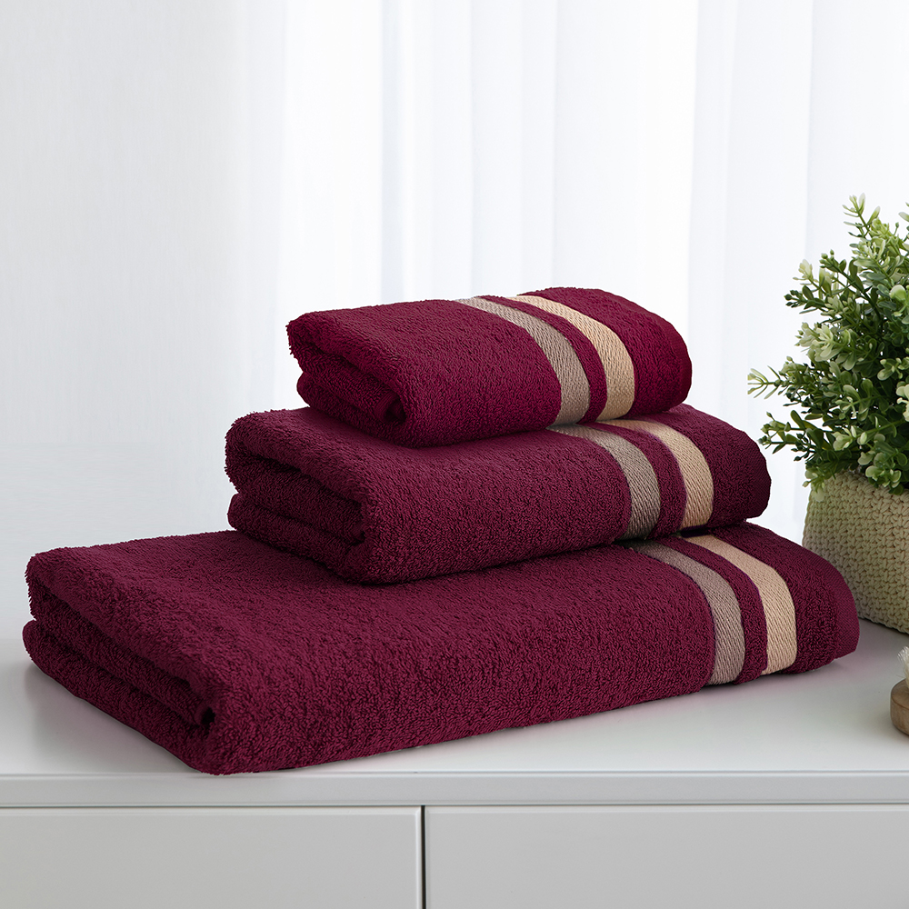 Полотенце махровое Самойловский Текстиль Исландия 761437 400г/м2 50*90 см, темно-бордовый