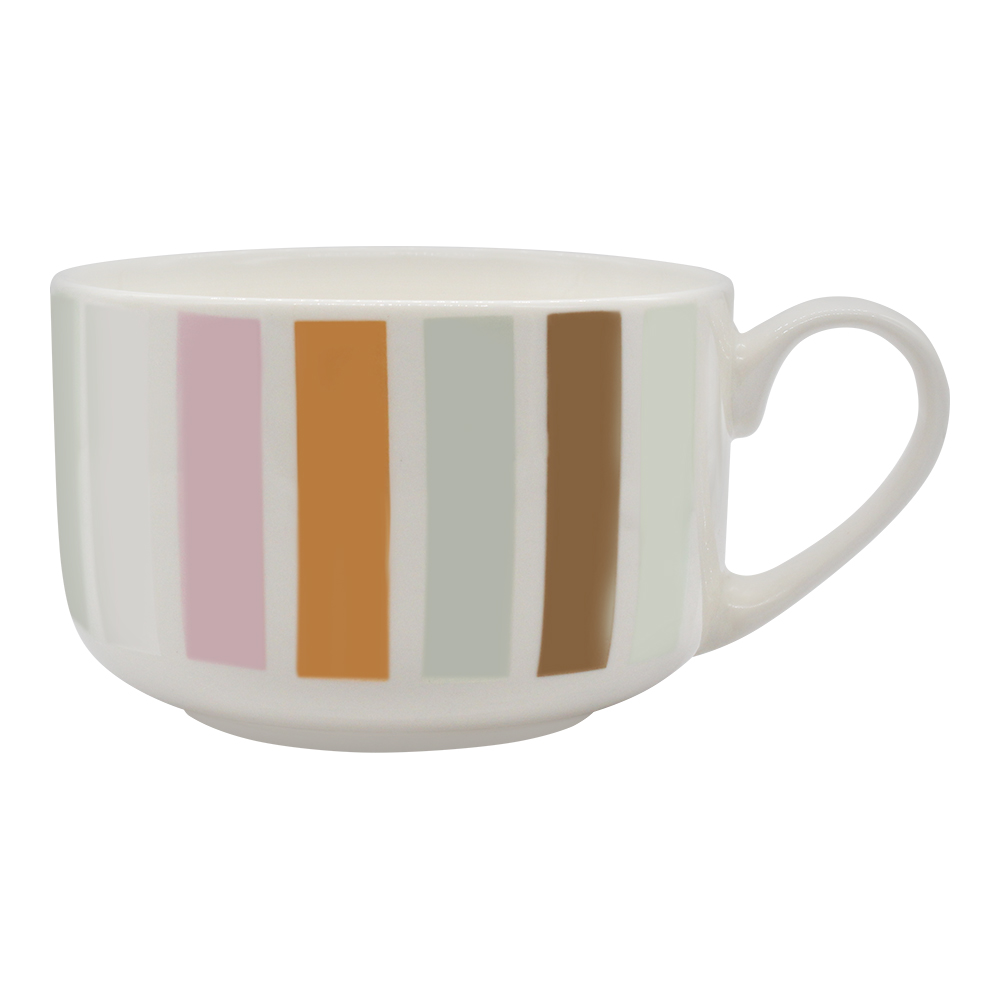 Кружка-бульонница Цветные полосы, 450 мл