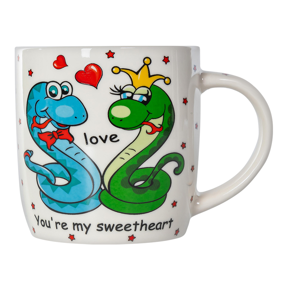 Кружка фарфоровая 246-08016 Для тебяю, 4 дизайна, 380 мл