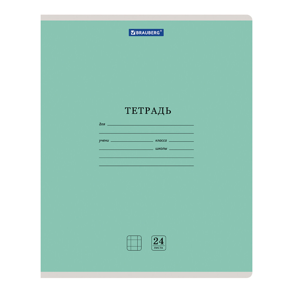 Тетради Brauberg 105702 24 листа, клетка, однотонная, ассорти 5 видов, 1 шт