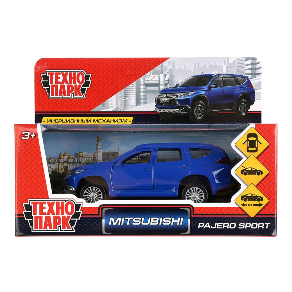 картинка Машина PAJERO-S-BU Технопарк MITSUBISHI PAJERO SPORT, инерционная, 12 см, металл 