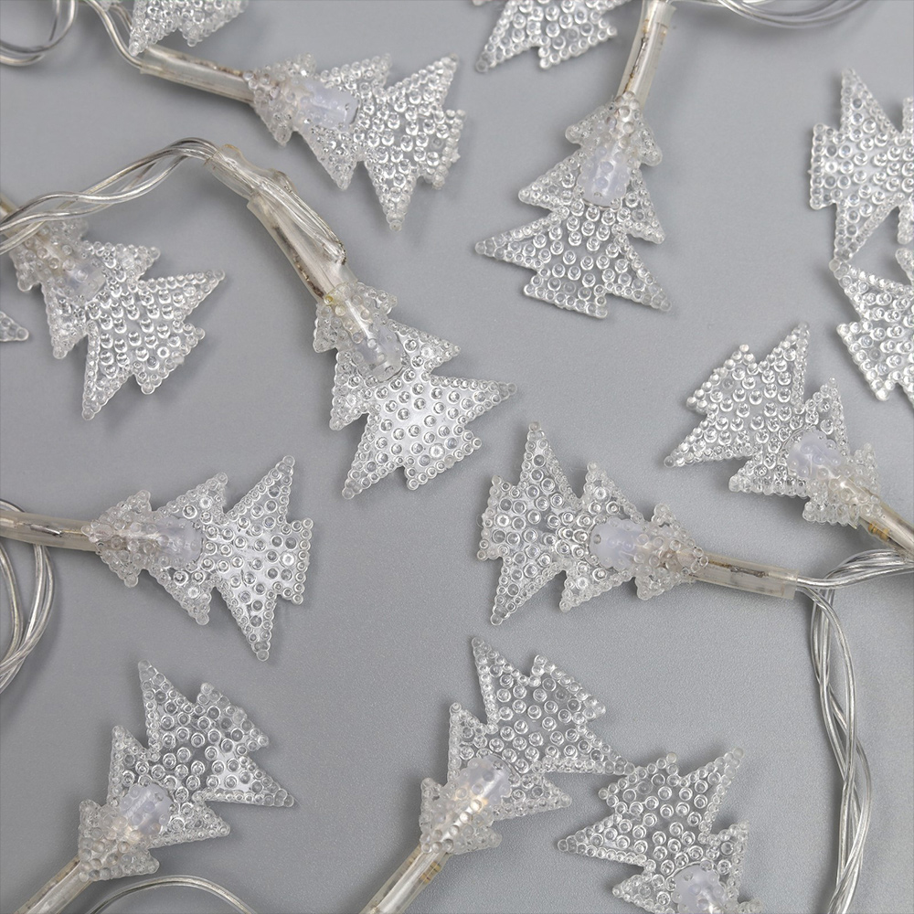 Новогодняя Гирлянда 185505 Ёлка в крапинку,светодиодная,свечение мульти, нить прозрачная, 5 м, 20 лампочек