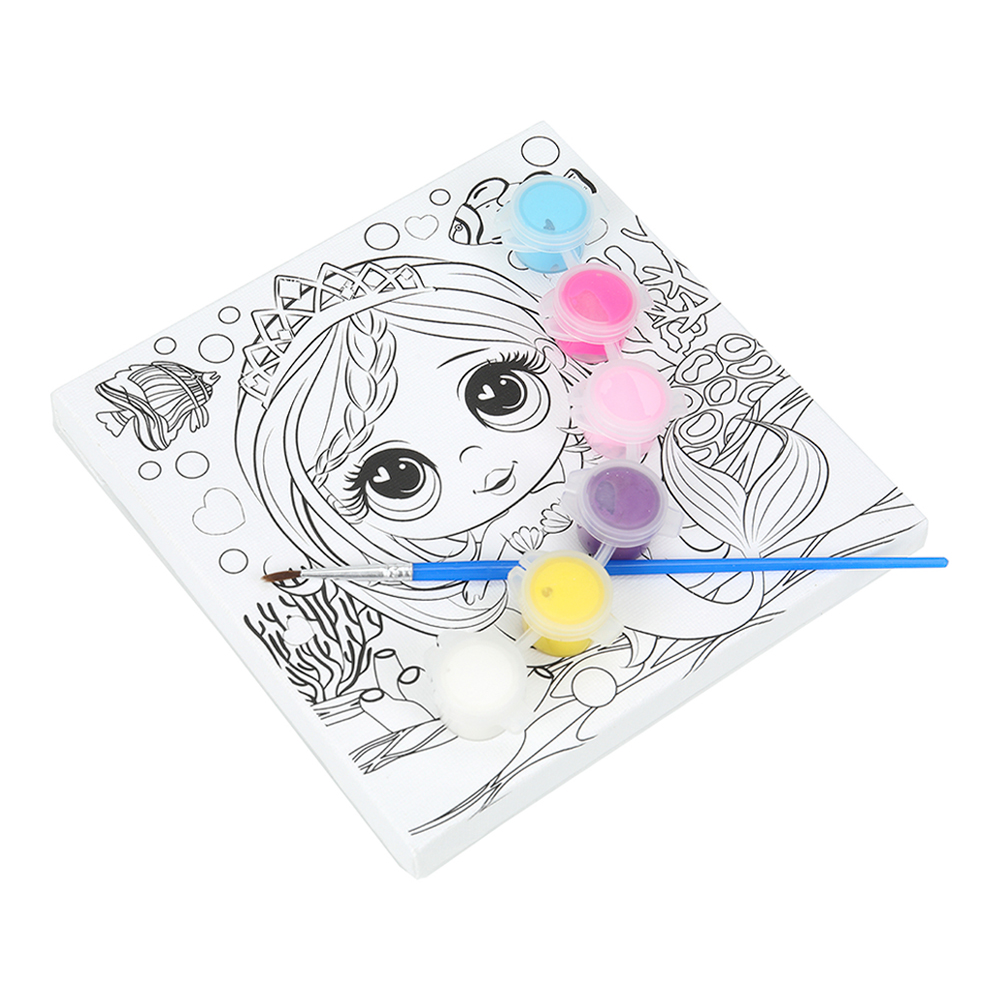 картинка Набор для творчества MultiArt CANV15X15-109043 (48) холст для росписи Принцесса, 15*15 см 