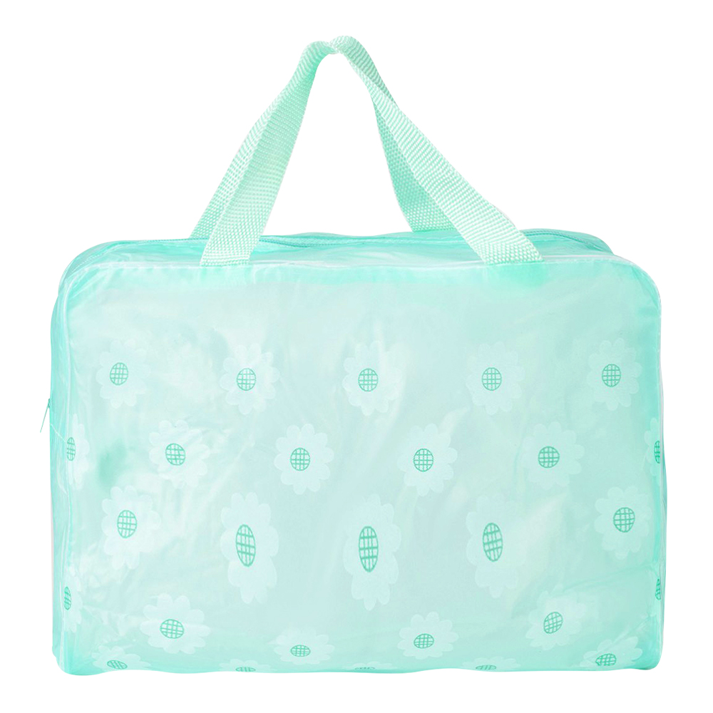 картинка Косметичка 675950 непромокаемая прозрачная для бани, ПВХ, зеленый 