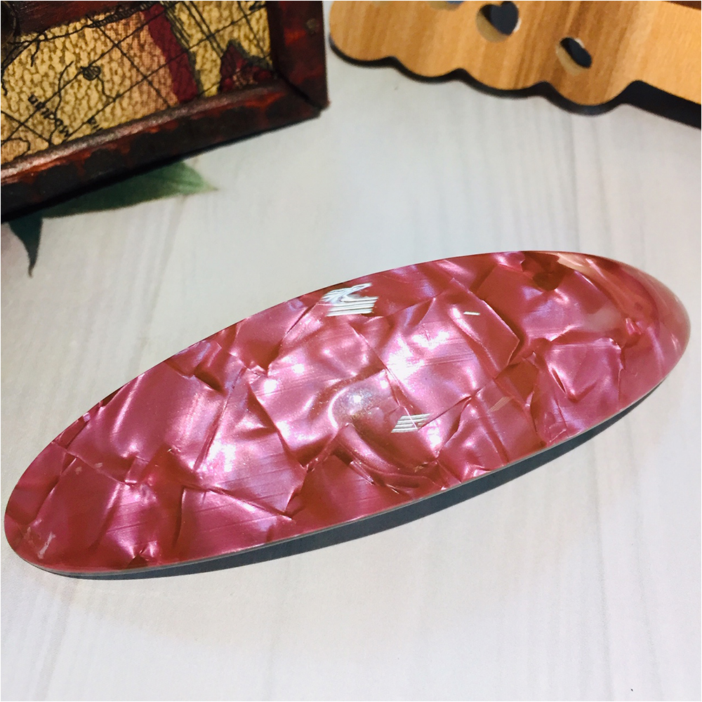 картинка Заколка-автомат для волос 535-035 Кокетка - Мрамор, овал, в ассортименте, 10 см 