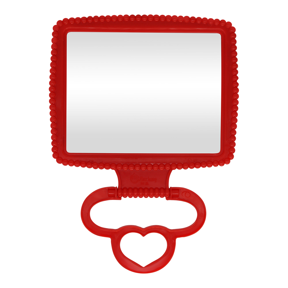 картинка Зеркало ZCDE-05 настольное квадратное 13*10,5 см, пластик, красный 