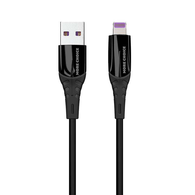 картинка Дата-кабель для зарядки MoreChoice K35i USB для Lightning 8-pin 2.4А, черный, 1 м 